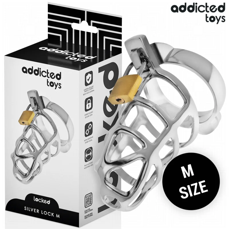 Locked Silver Lock - Μεταλλικό Κλουβί Περιορισμού Πέους - 6,9 Cm