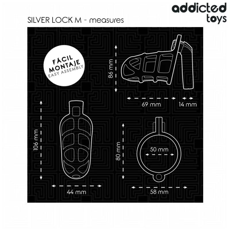 Locked Silver Lock - Metal Penis Restraint Cage - 6.9 Cm product.details.thumbnail 4