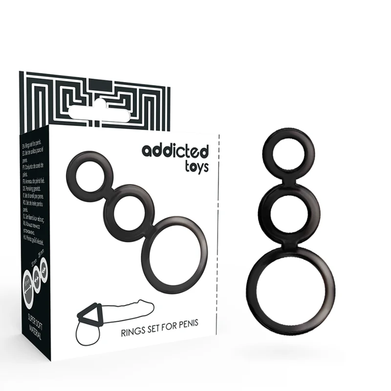 Penis Rings Set - 3 Pcs - Addicted Toys
