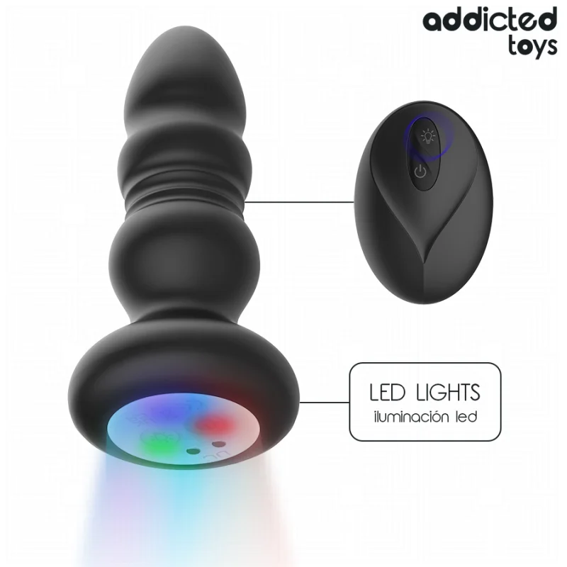 Thrusting Vibrating Anal Plug With Remote - 12 Cm