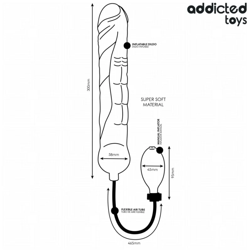 Inflatable Xl Model 5 - Inflatable Dildo - 30 Cm - Addicted Toys Brand - Dildos