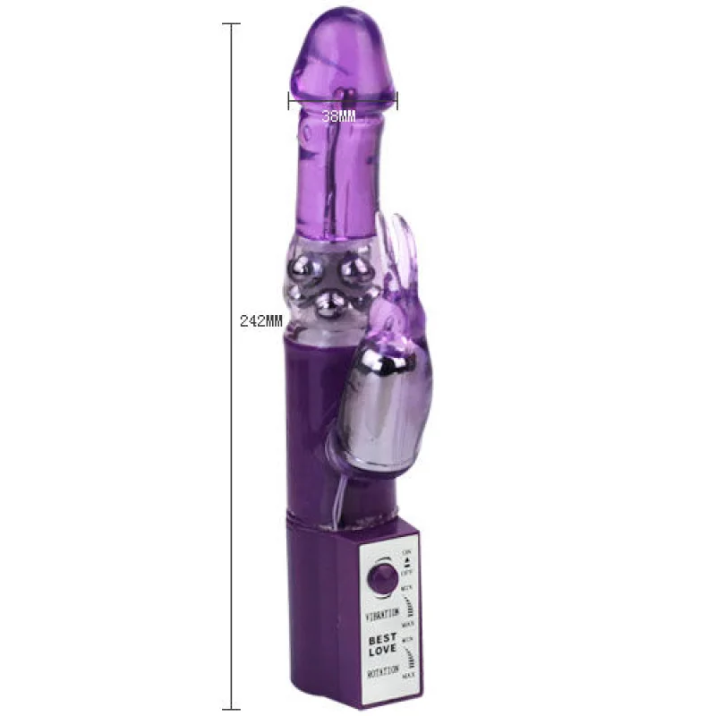 Hot Lady Ii - Rabbit Rotating Vibrator With Beads - Purple
