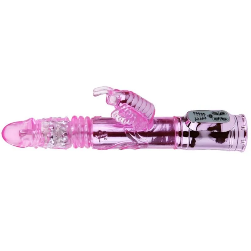 Throbbing Butterfly - Rechargeable Rabbit Vibrator With Rotation & Up & Down Motion - Pink product.details.thumbnail 4