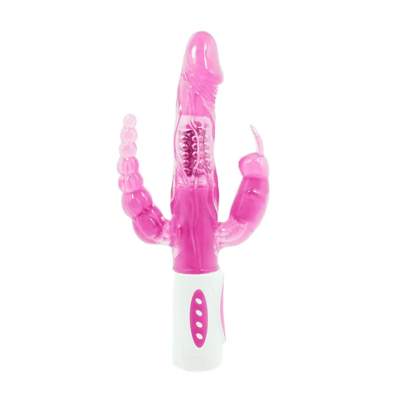 Pretty Bunny - Triple Rabbit Vibrator With Rotation - Pink