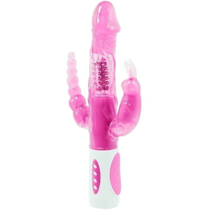 Pretty Bunny - Triple Rabbit Vibrator With Rotation - Pink