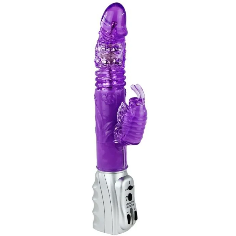Butterfly Tulip - Rabbit Vibrator With Rotation & Up & Down Motion - Purple