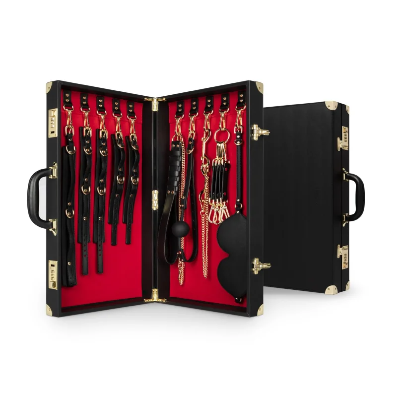 Bondage Suitcase 13 Pcs - Pu Leather Bdsm Kit