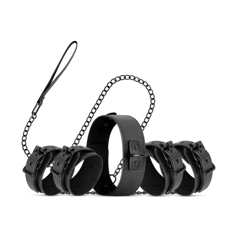 Total Restraint Complete Set - Σετ Bdsm με Περιλαίμιο, Λουρί και Δέστρες