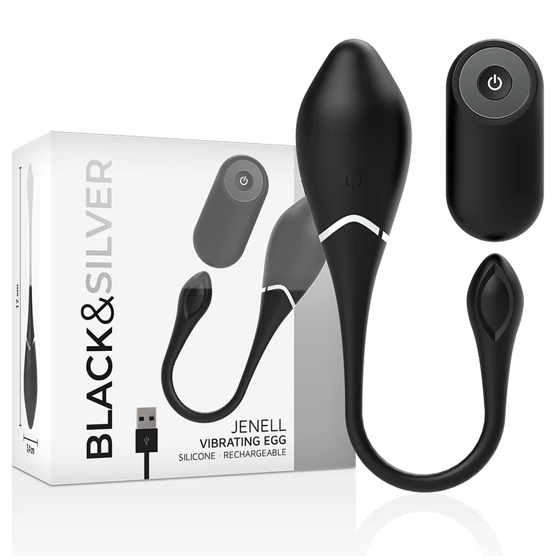 Jenell - Rechargeable Vibrating Egg - Black&silver