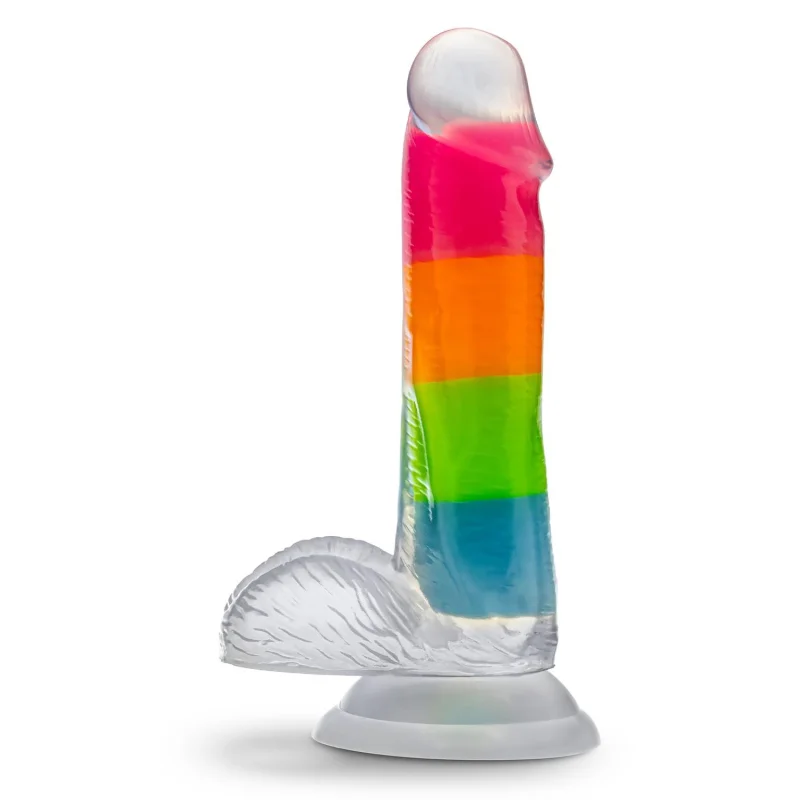 Neo Elite Glow-in-the-dark Rainbow Rave 6.5-inch Silicone Dual-density Dildo - Multicolored product.details.thumbnail 1