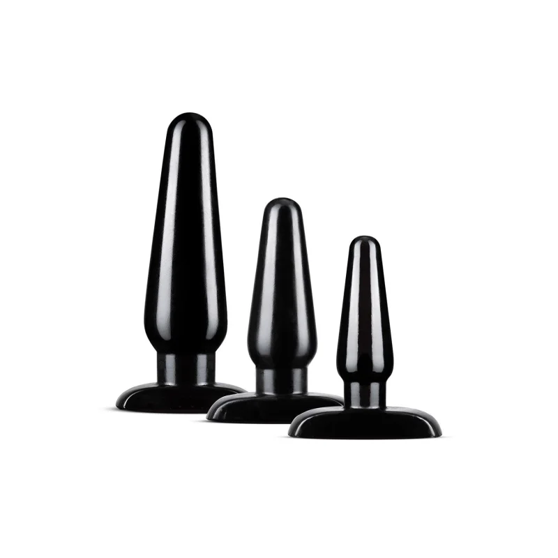 Anal Adventures Basic Plug Kit Black - Beginner To Advanced Anal Training Set - Blush
