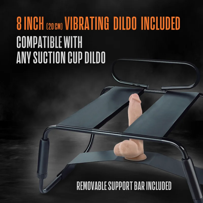 Surrender Sex Chair - Adjustable Sex Chair With Vibrating Dildo 20 Cm