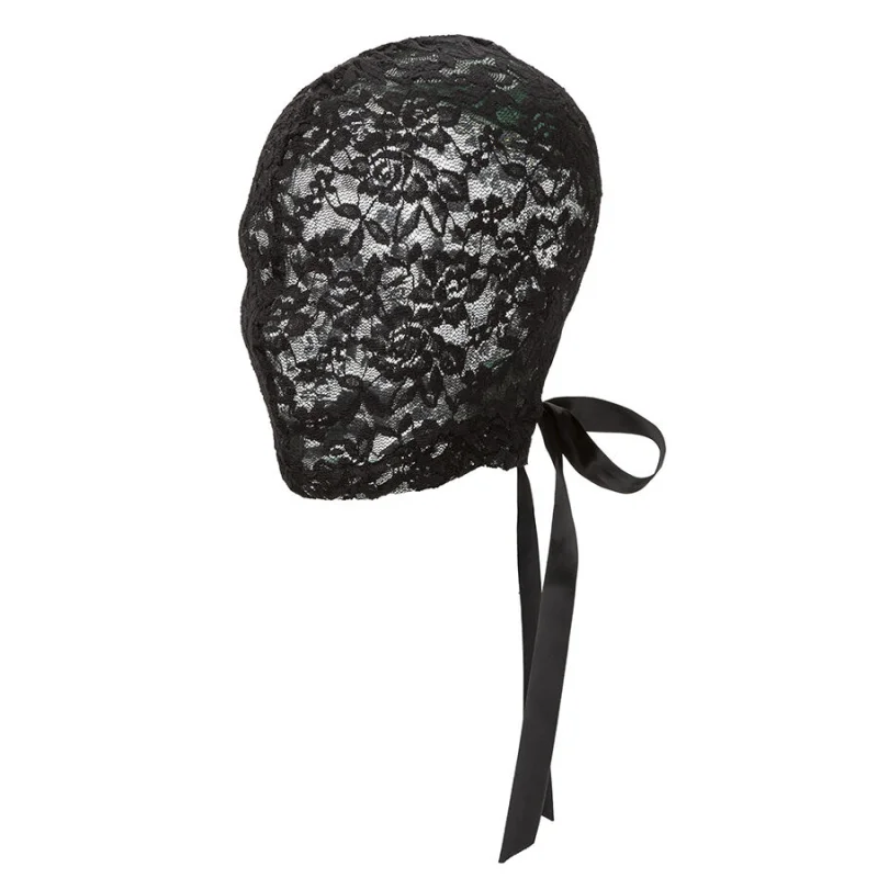 Scandal - Black Lace Balaclava With Bow - Calexotics