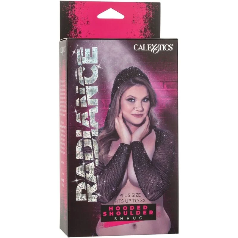 Radiance Plus Size - Hooded Mesh Shoulder Shrug With Rhinestones product.details.thumbnail 3