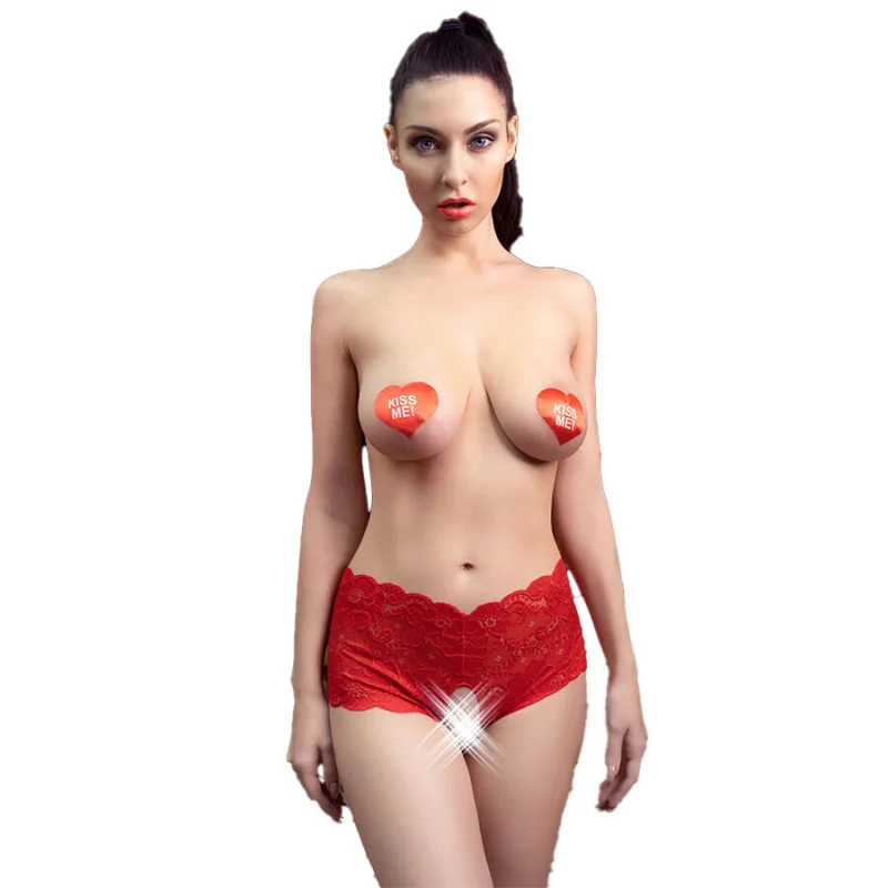 Crotchless Open-crotch Panties - Cr4641 - S/m - Red
