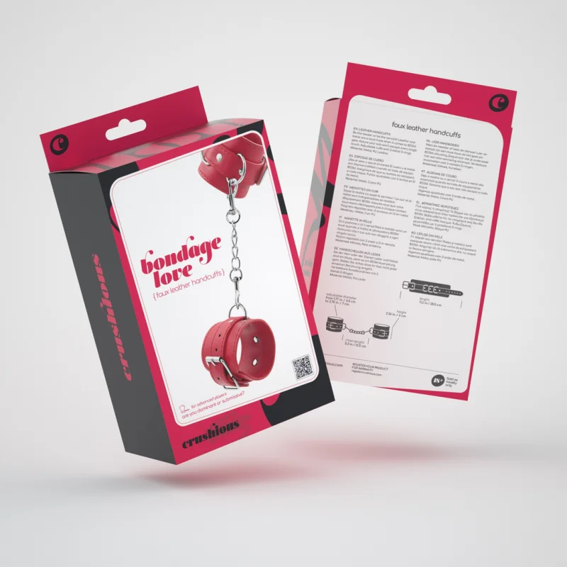 Bondage Love - Leather Handcuffs - Red product.details.thumbnail 1