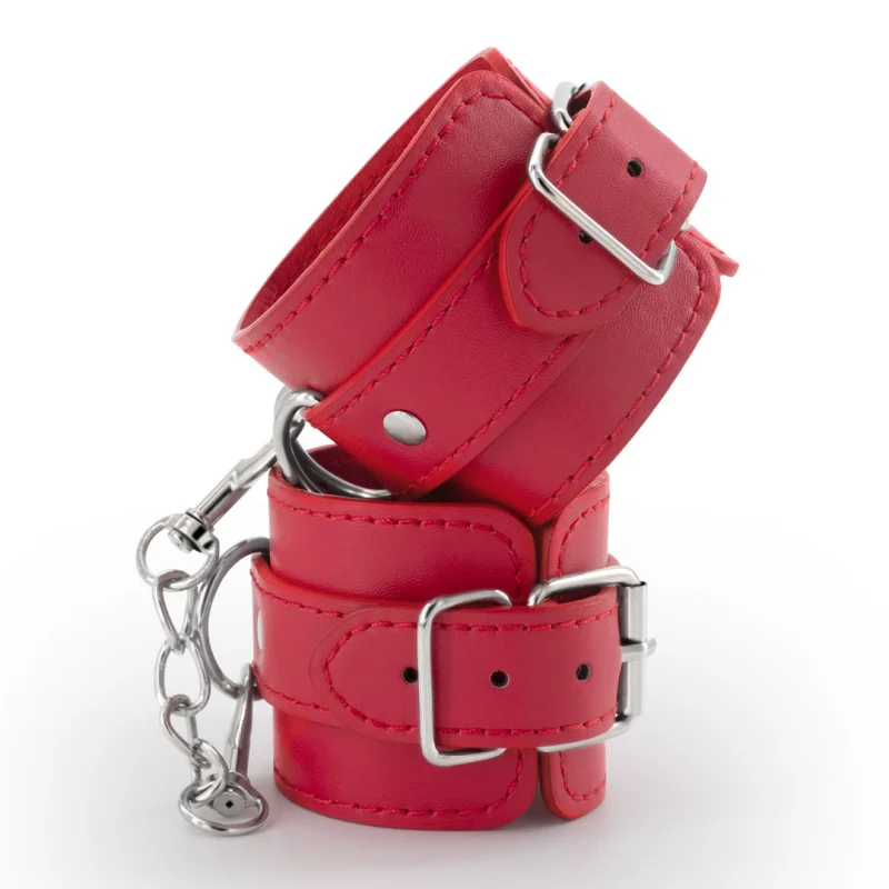 Bondage Love - Leather Handcuffs - Red product.details.thumbnail 2