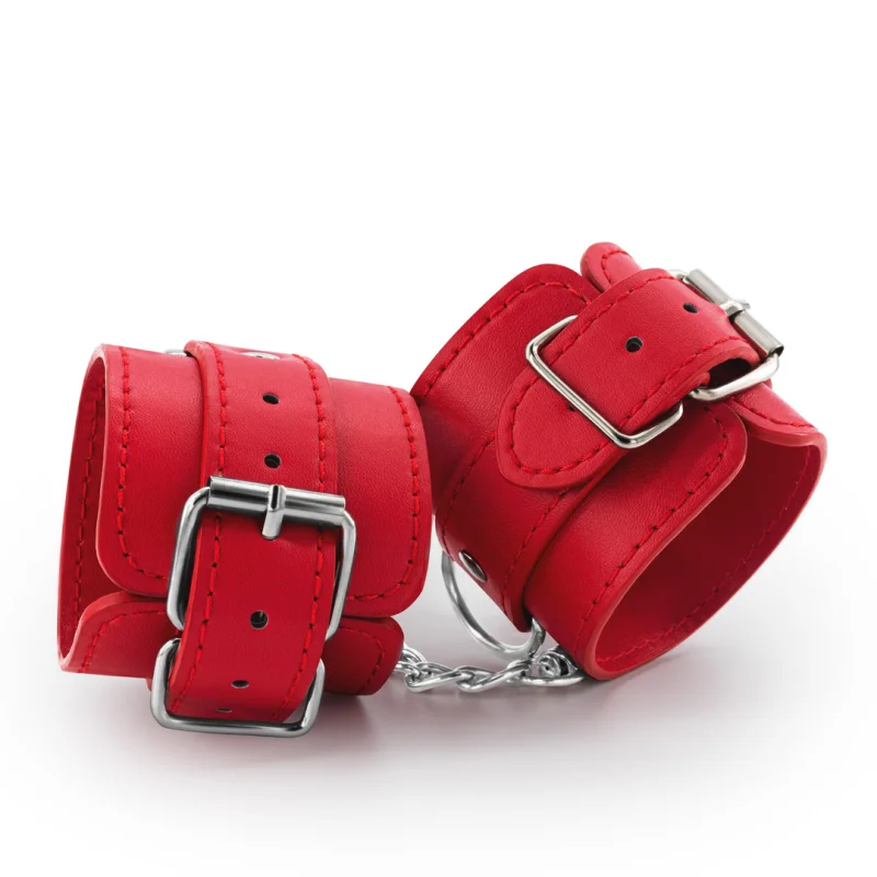 Bondage Love - Leather Handcuffs - Red product.details.thumbnail 3