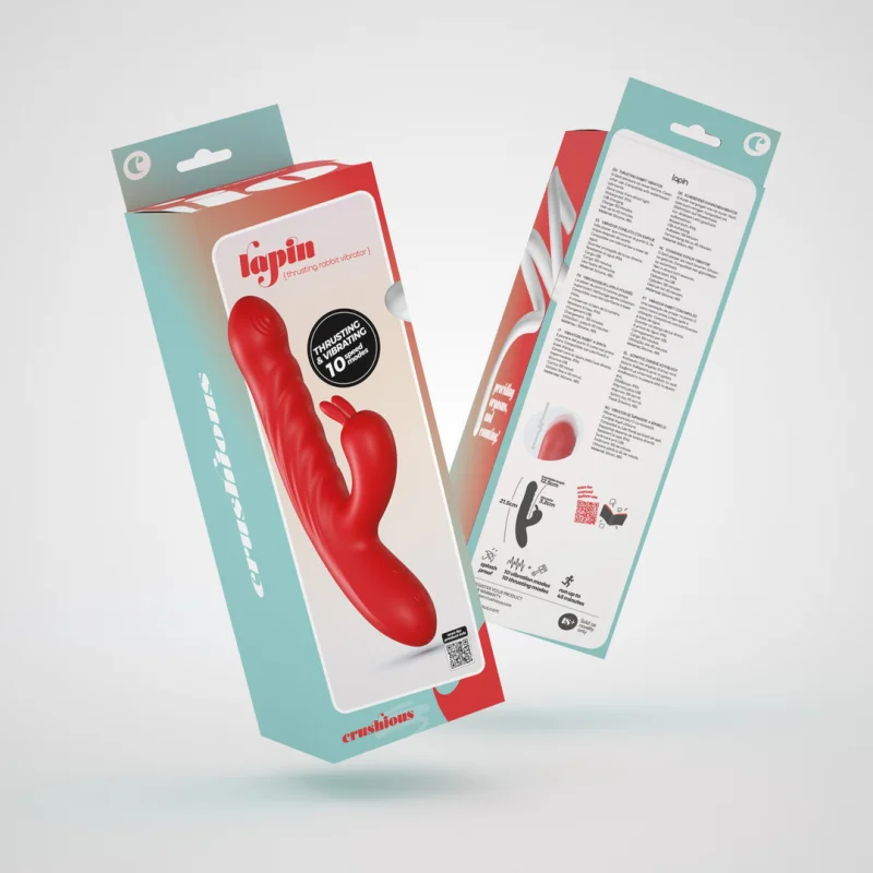 Lapin - Rabbit δονητής με κίνηση και αυτιά κλειτορίδας - Κόκκινο product.details.thumbnail 1