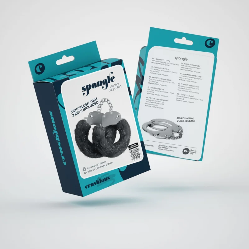 Spangle - Μetal Plush Ηandcuffs - Black product.details.thumbnail 1