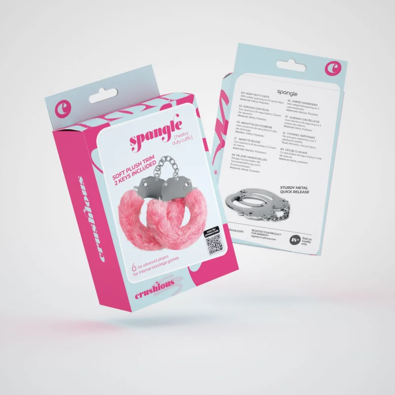 Spangle - Mεταλλικές Xειροπέδες με Γουνάκι - Ροζ product.details.thumbnail 1