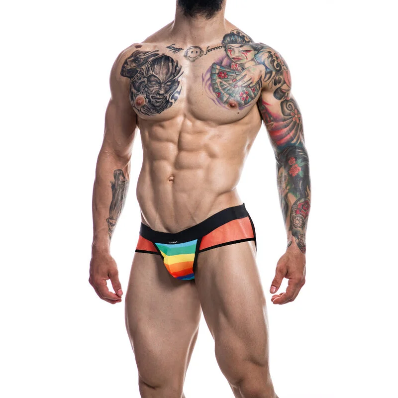 Jockstrap Rainbow - Ανδρικό Jockstrap Αθλητικού Τύπου με Ανατομική Θήκη - Xl