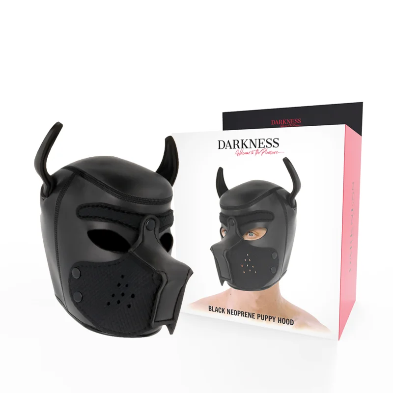 Neoprene Dog Mask With Removable Muzzle - Μάσκα Σκύλου Bdsm από Neoprene με Αφαιρούμενο Φίμωτρο - Medium
