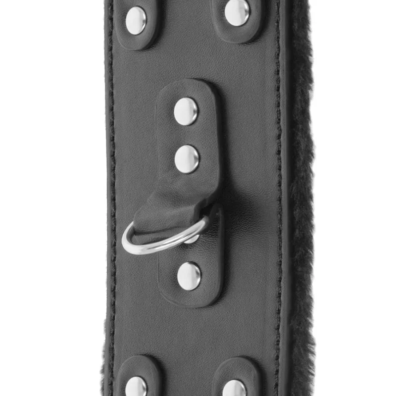 Χειροπέδες από Δερματίνη Pvc Ρυθμιζόμενες με Εσωτερική Επένδυση - Μαύρο product.details.thumbnail 2