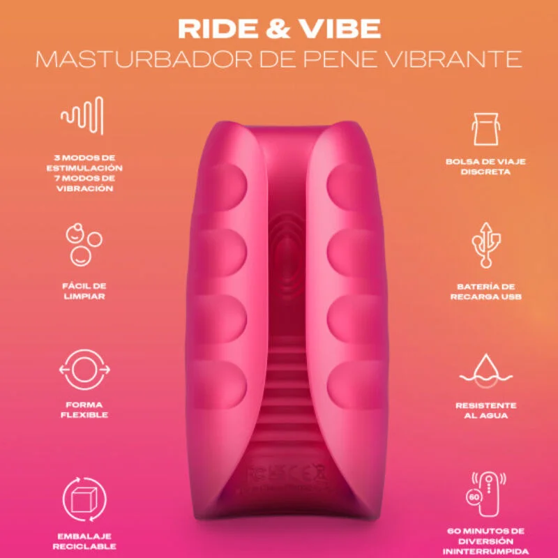 Ride & Vibe - Rechargeable Vibrating Masturbation Sleeve