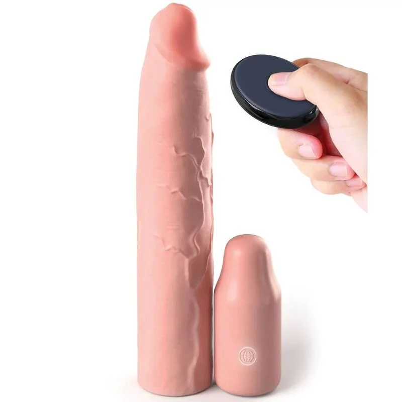 Elite - Penis Extension Sleeve With Vibrating Extender - 23 Cm