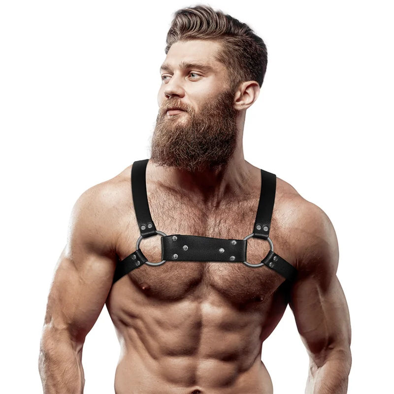 ATTITUDE - Bulldog Chest Harness Eco Leather Men - (Size M/L) - Fetish Submissive Attitude Related Products