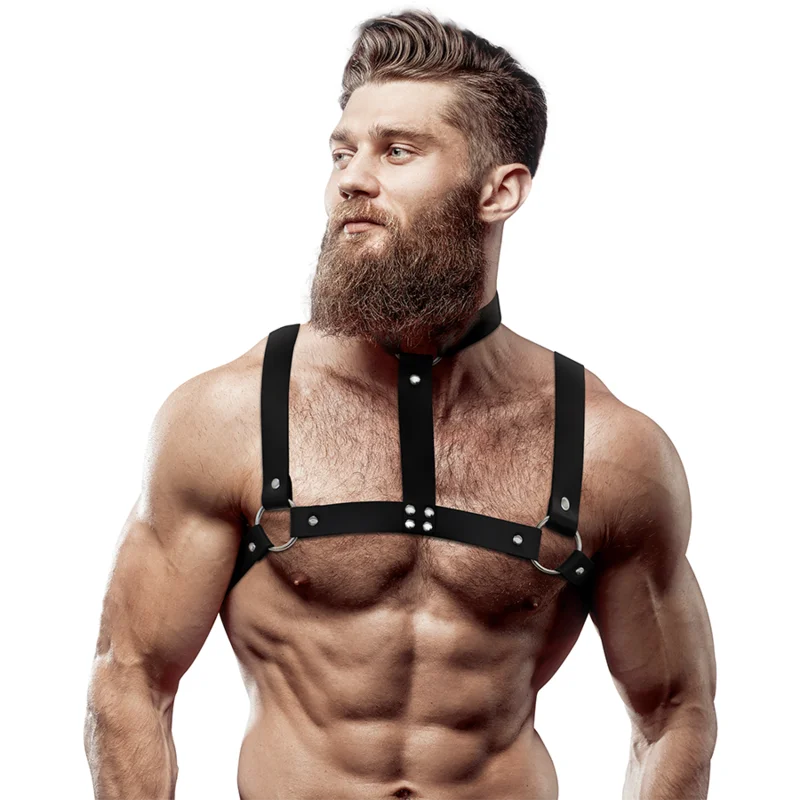 ATTITUDE – Chest Harness with Adjustable Collar - Fetish Submissive Attitude Related Products