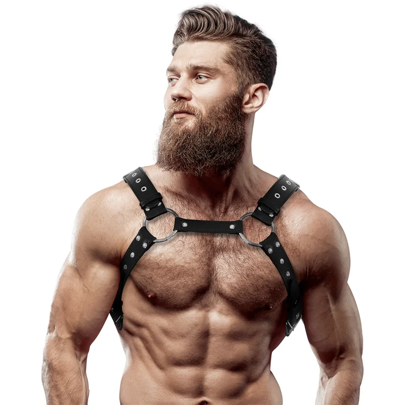 ATTITUDE – Chest Harness with Studs Adjustable - Fetish Submissive Attitude Related Products