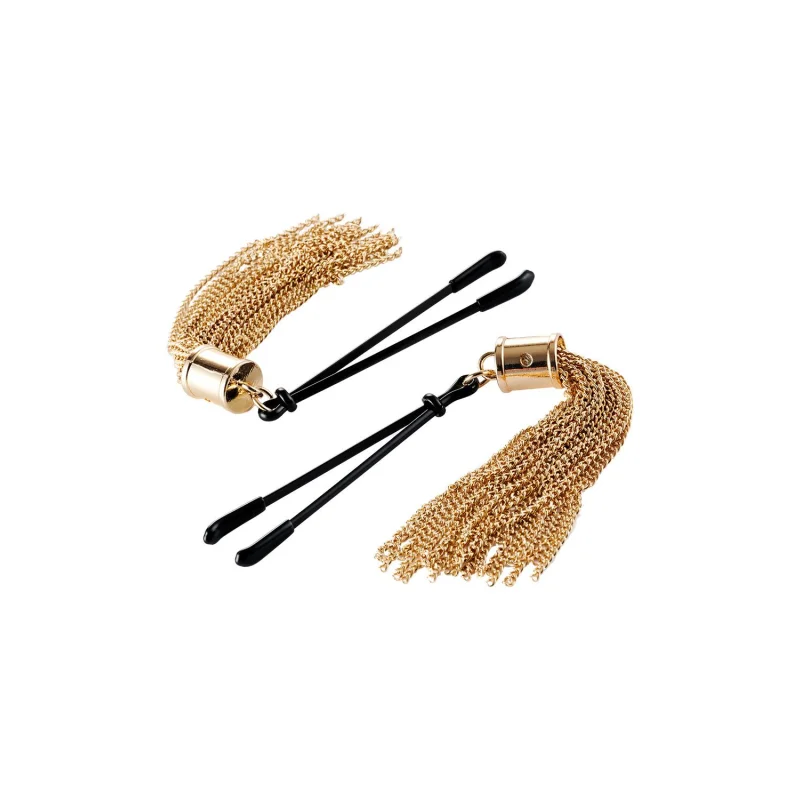 Sensual Sway Clamps - Adjustable Clamps With Gold-tone Tassels - Guilty Pleasure Accessories & Adornments