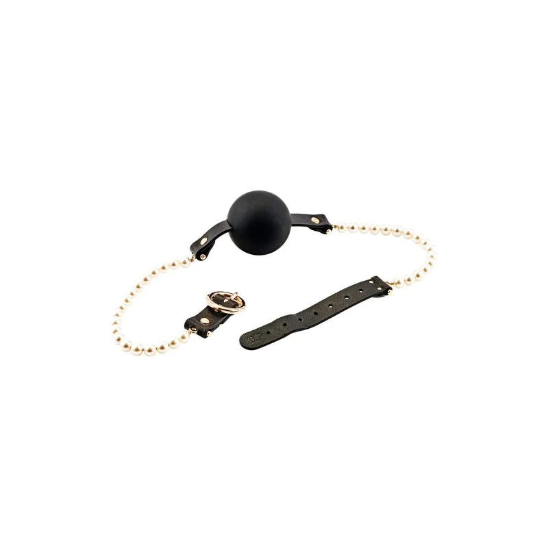 Majestic Pearl Mouthgag - Silicone Mouth Gag With Pearls And Adjustable Vegan Leather Strap product.details.thumbnail 1