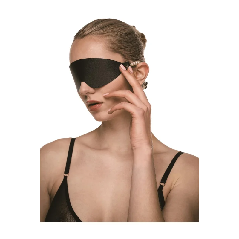 Boudoir Pearl Blindfold - Blackout Blindfold With Pearls And Adjustable Vegan Leather Strap product.details.thumbnail 2