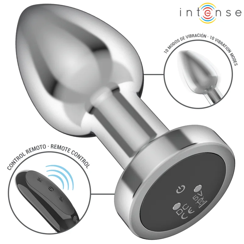 Metal Vibrating Anal Plug With Remote Control M - 9 Cm