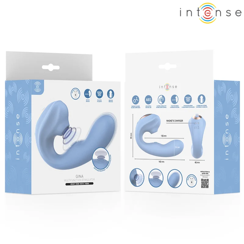 Gina - Multifunction Clitoral Suction, Pulsation And Vibration Stimulator - Blue