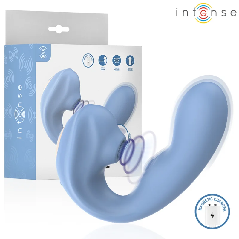 Gina - Multifunction Clitoral Suction, Pulsation And Vibration Stimulator - Blue