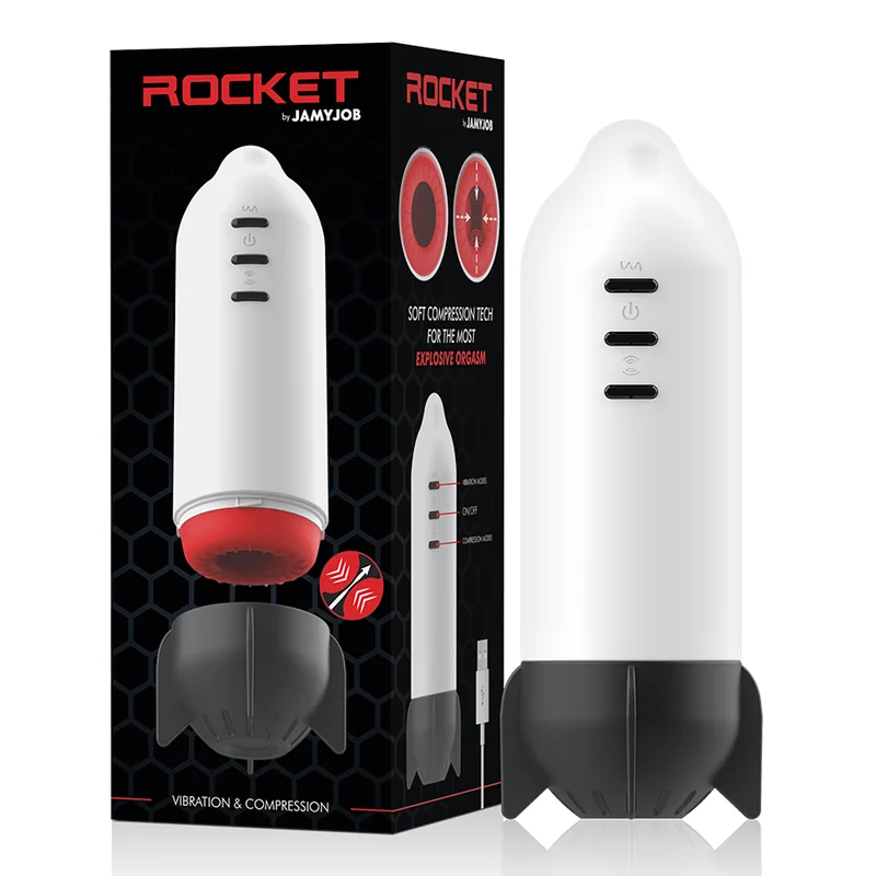 Rocket - Rechargeable Masturbator with Vibration & Compression Technology - Jamyjob Related Products