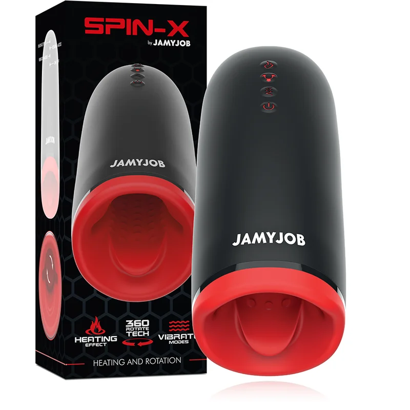 Spin-x Heating & Rotation Male Masturbator - Θερμαινόμενο Αυνανιστήρι Περιστροφής από Σιλικόνη