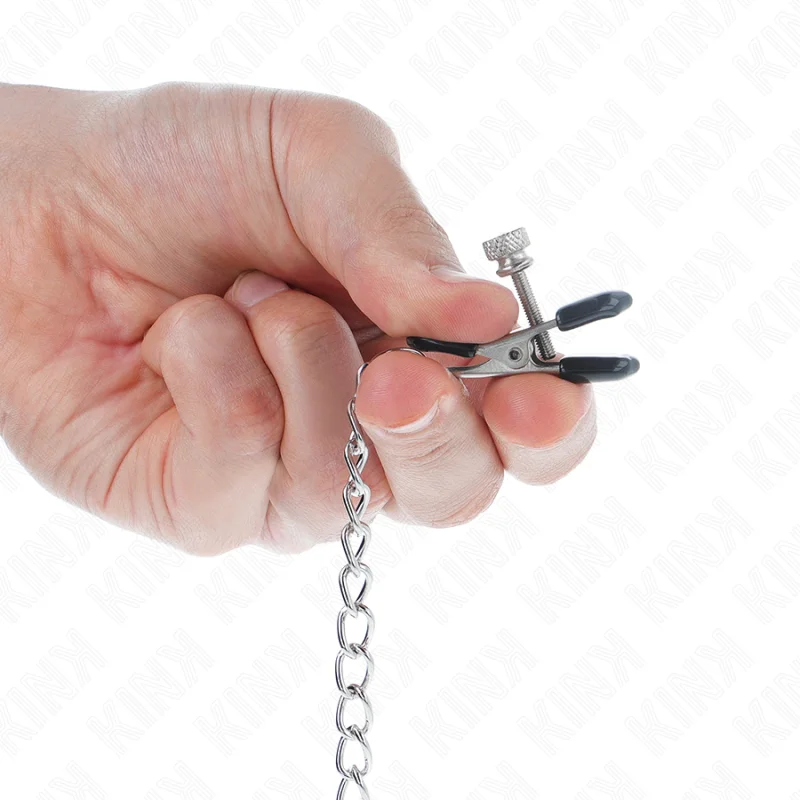 Πιαστράκια Θηλών με Επίπεδη Αλυσίδα - Ασημί product.details.thumbnail 3