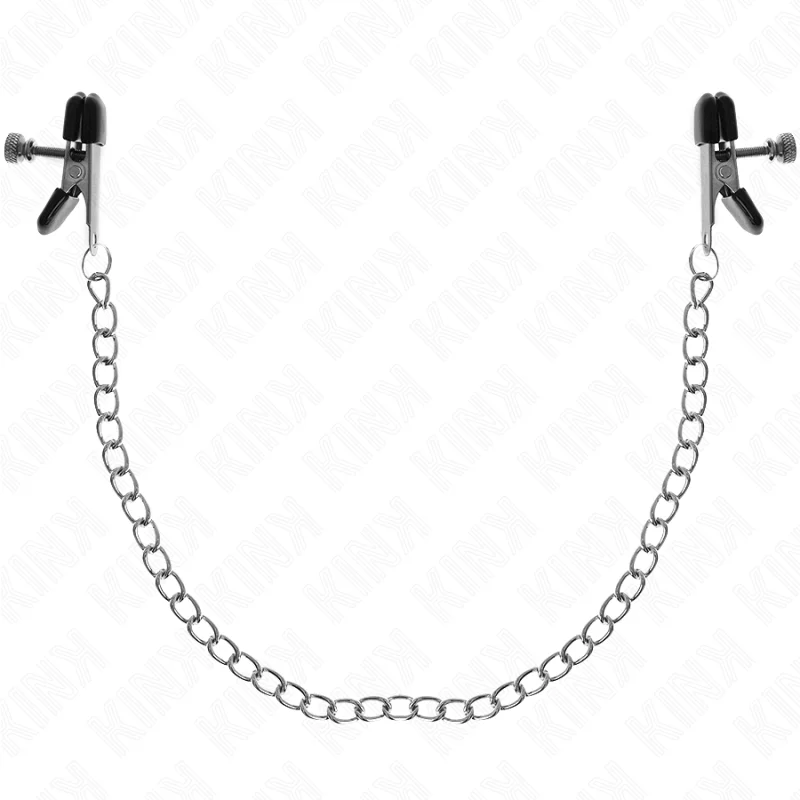 Πιαστράκια Θηλών με Επίπεδη Αλυσίδα - Ασημί - Kink Nipple Grip Φετίχ Ρούχα & Αξεσουάρ