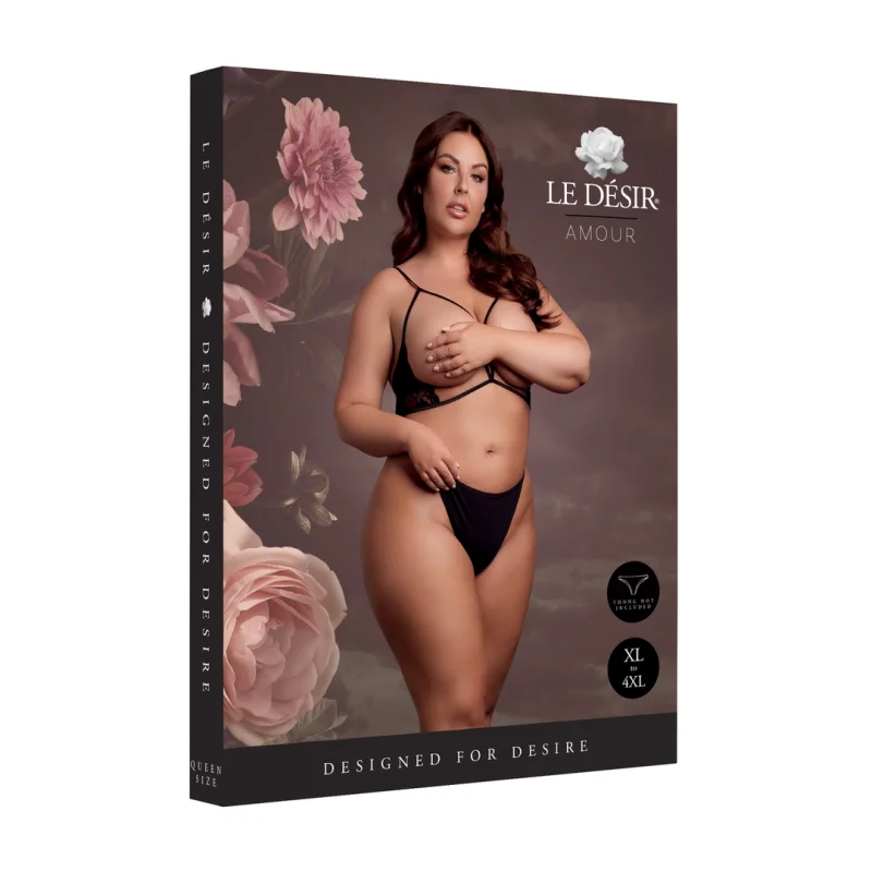 Μαύρο Δαντελένιο Τρίγωνο Bralette - Plus Size product.details.thumbnail 1