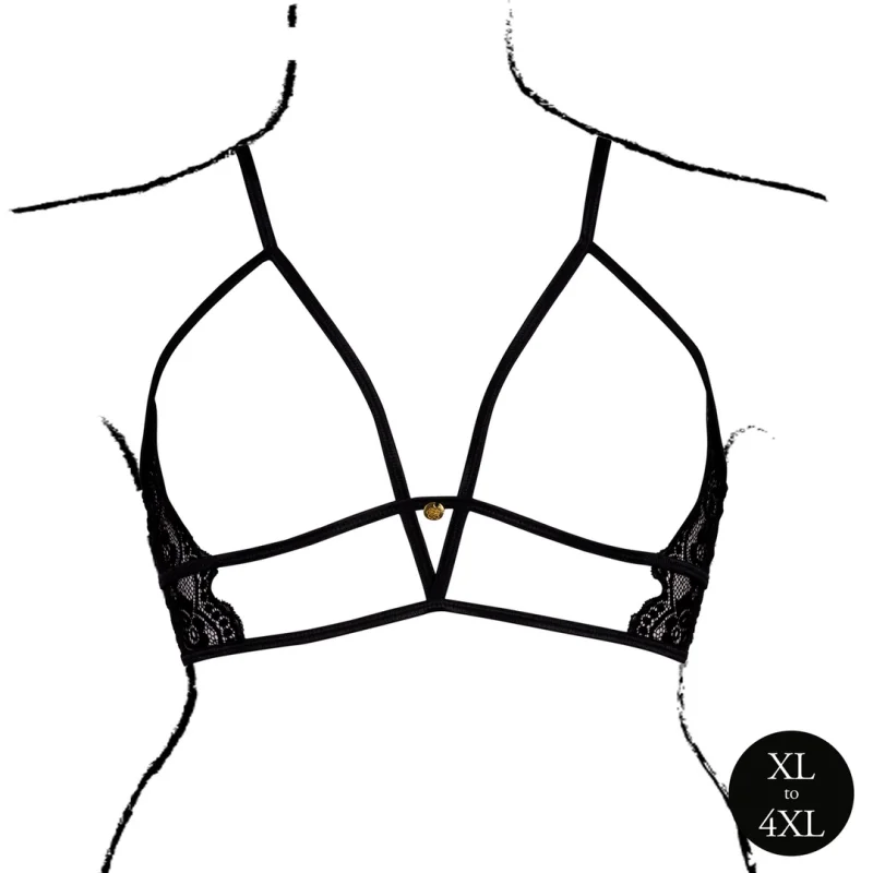 Μαύρο Δαντελένιο Τρίγωνο Bralette - Plus Size product.details.thumbnail 4