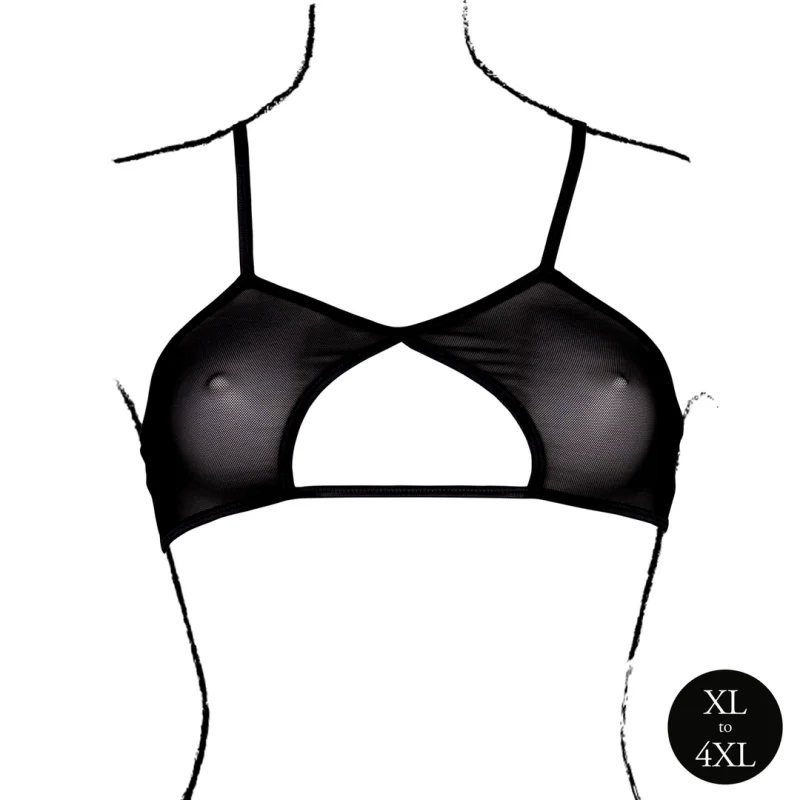 Keyhole Mesh Bra - Διχτυωτό Σουτιέν με Άνοιγμα - Xl-4xl product.details.thumbnail 4