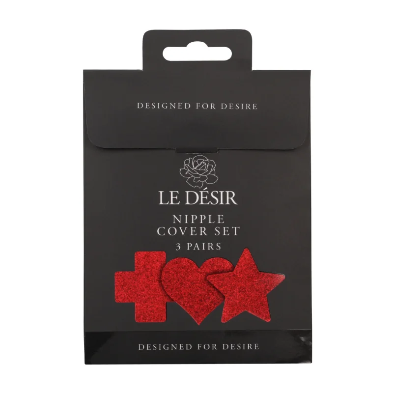 Καλύμματα Θηλών - Σταυρός-Αστέρι-Καρδιά - 3 Ζευγάρια - Κόκκινο