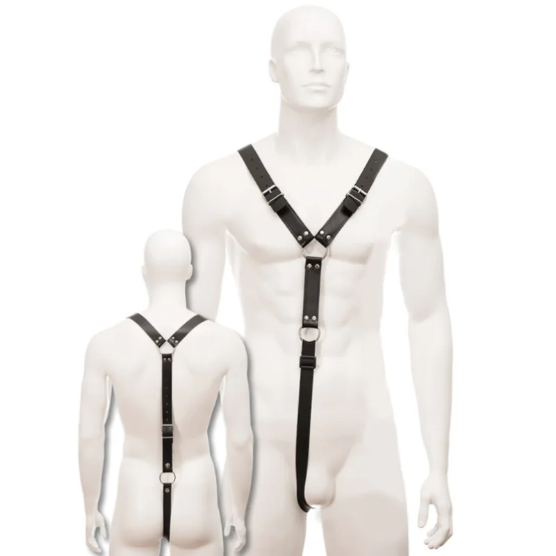 Fetish Harness for Men - Black - S/XL - Leather Body Related Products