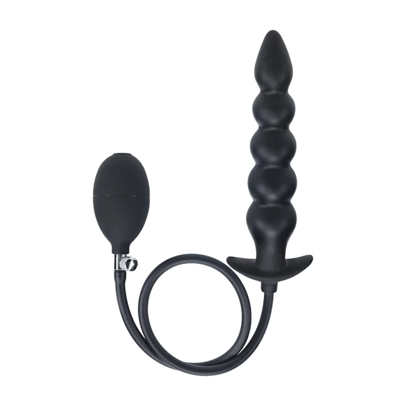 Beaded Inflatable Silicone Anal Plug - Φουσκωτή Πρωκτική Σφήνα Σιλικόνης με Μπάλες - 12 Cm product.details.thumbnail 4
