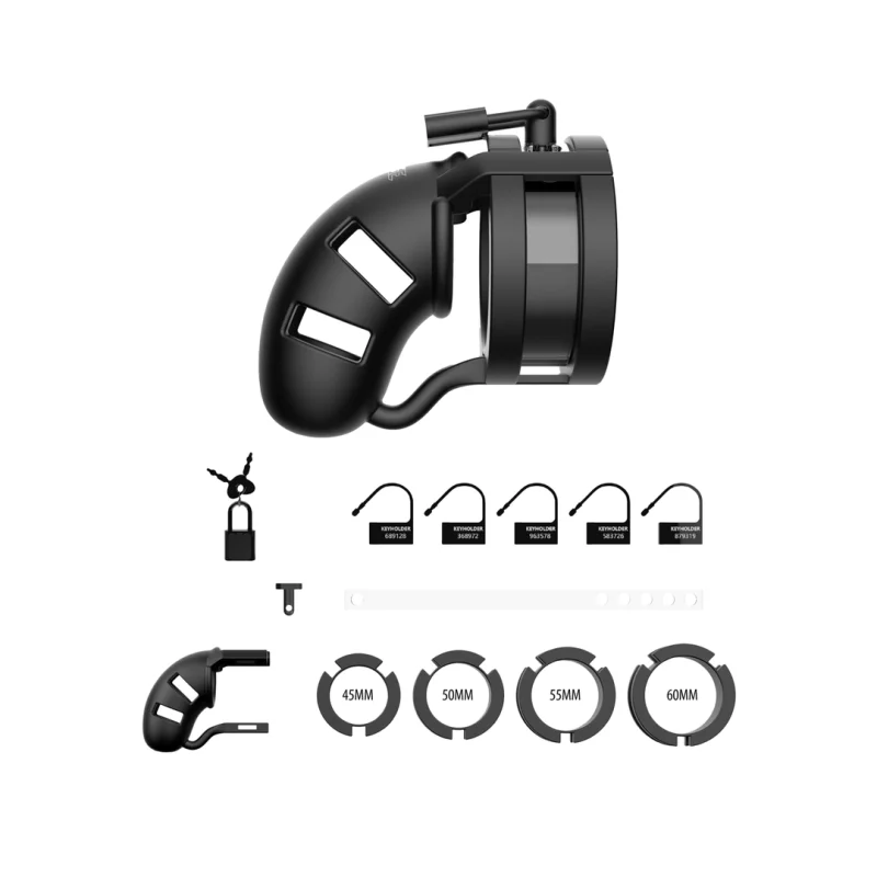 Model 18 - Κλουβί Πέους με Διαχωριστή Όρχεων - Μαύρο - 9 Cm product.details.thumbnail 3